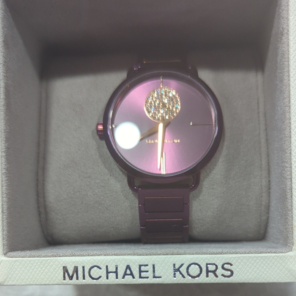 Michael Kors Plum Watch with Crystal Detail
